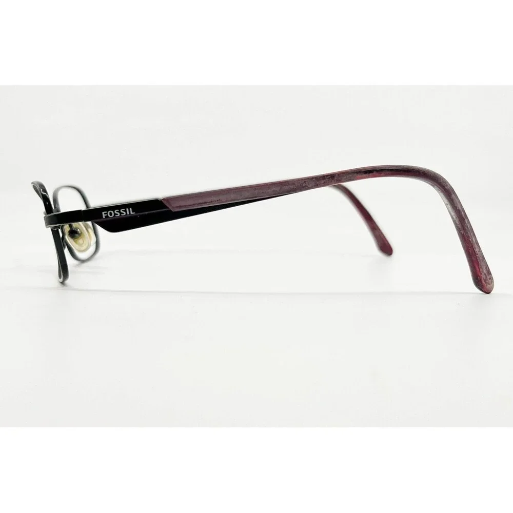 Fossil Eyeglasses Womens Black Purple Oval Metal Frames 50-17-135